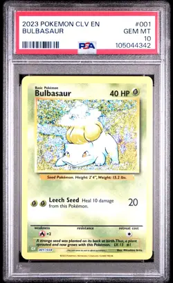 2023 POKEMON CLV-TRADING CARD GAME CLASSIC #001 BULBASAUR PSA 10 - Image 1