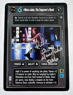 Star Wars CCG Oversized Mara Jade 'The Emperor's Hand' Autograph Promo Card EX - Image 1