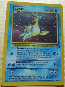 German Lapras 10/62 Rare Holo Fossil Set Pokemon Card LP - Image 1