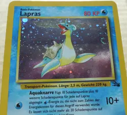 German Lapras 10/62 Rare Holo Fossil Set Pokemon Card LP - Image 2