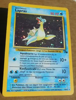 German Lapras 10/62 Rare Holo Fossil Set Pokemon Card LP - Image 5