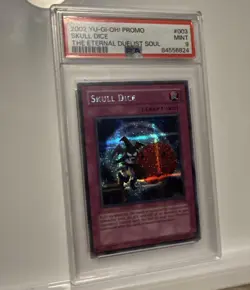 PSA 9 VINTAGE Yugioh! Skull Dice EDS-003 Secret Rare Exclusive Promo Card PSA 9 - Image 2