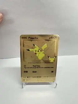 Pikachu 60HP Metal POKEMON Card-Collectible Gift Display！ - Image 1