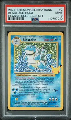2021 POKEMON CELEBRATIONS CLASSIC COLLECTION #2 BLASTOISE-HOLO PSA 9 - Image 1