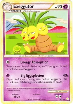 Exeggutor - 18/123 - Rare - Reverse Holo DMG, English Pokemon HeartGold SoulSilv - Image 1