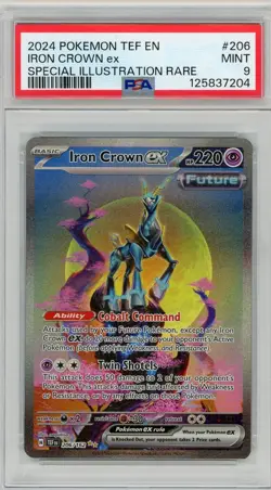 2024 POKEMON TEF EN-TEMPORAL FORCES #206 IRON CROWN EX PSA 9 - Image 1