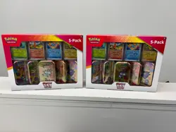 *2 Pack Lot* Pokemon Scarlet & Violet - 151 5-pack Mini Tins + 4 Promo Cards NEW - Image 1