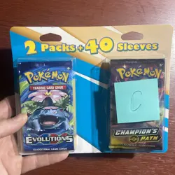 RARE Pokemon Cards 2 Packs + 40 Sleeves Evolutions & Championship Path Packs C - Image 3