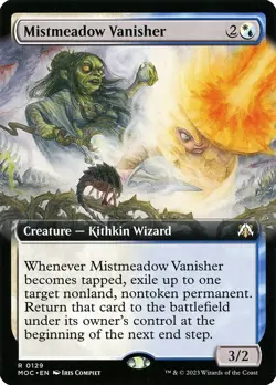 MTG MOC: Mistmeadow Vanisher (Creature Kithkin Wizard) Extended Art Rare 0129 - Image 1