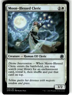 MTG Moon-Blessed Cleric FOIL U Adventures in the Forgotten Realms 26 NM - Image 1