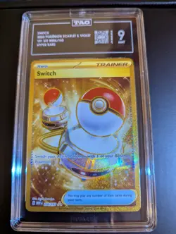 2023 Pokemon 151 Switch 206/165 Hyper Rare MEW EN TAG 9 Mint - Image 1