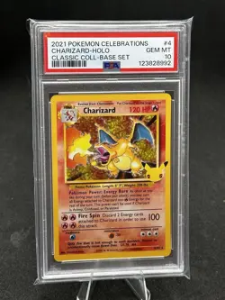2021 Pokemon TCG Charizard 4/102 Celebrations Classic Collection PSA 10 GEM MINT - Image 5