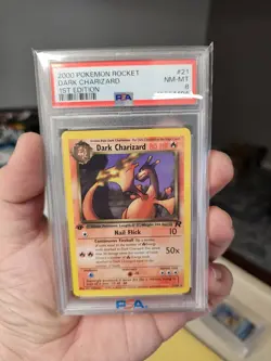 2000 Pokemon Team Rocket Dark Charizard 1st Edition Non-Holo PSA 8 MINT #21 - Image 1