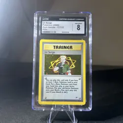 Lt. Surge Pokemon (2000) Gym Heroes Holo Trainer 17/132 CGC 8 - Image 1