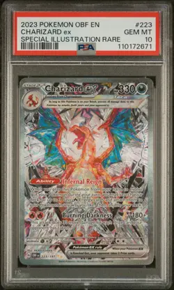 2023 POKEMON OBF EN-OBSIDIAN FLAMES #223 CHARIZARD EX PSA 10 - Image 1