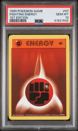 1999 POKEMON BASE SET 1ST EDITION #97 FIGHTING ENERGY PSA 10 - Image 1