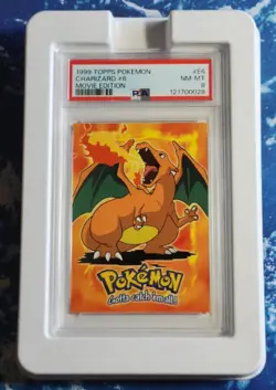 1999 Topps Charizard #6, Pokemon Movie Edition PSA 8 - Image 1