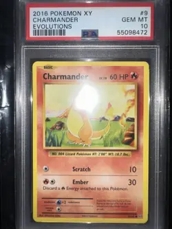 2016 POKEMON XY EVOLUTIONS #9 CHARMANDER PSA 10 - Image 1