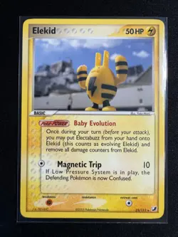 Pokemon TCG Elekid 23/115 Non-Holo Ex Ruby & Sapphire Unseen Forces 2005 LP - Image 1