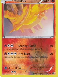 MOLTRES REVERSE HOLO 22/113 POKEMON BLACK AND WHITE LEGENDARY TREASURES NM/M - Image 1