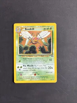 Pokemon TCG Beedrill 18/75 Neo Discovery Regular Unlimited Rare Non Holo - MP - Image 1