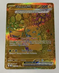 Pokemon Prismatic Evolutions Pikachu EX Hyper Rare 179 + Vaporeon & Espeon Ex NM - Image 1