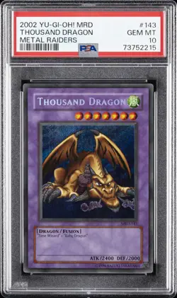 2002 YU-GI-OH! MRD-METAL RAIDERS #143 THOUSAND DRAGON PSA 10 - Image 1