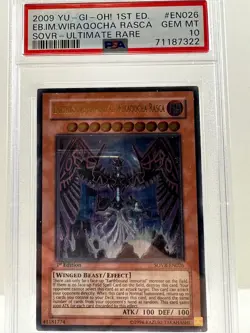 Yugioh TCG 2009 Earthbound Immortal Wiraqocha Rasca EN026 (ULTI) Rare Psa 10 GEM - Image 1