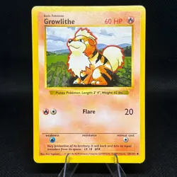 Growlithe 28/102 Uncommon Base Set (Shadowless) Pokemon Card - Image 1