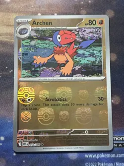 Pokemon Card Archen 050/086 Masterball Reverse Holo White Flare Near Mint - Image 1
