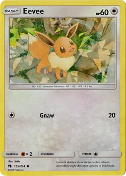 Eevee 155/214 Cracked Ice Holo Promo Lost Thunder Pokemon Card MP - Image 1