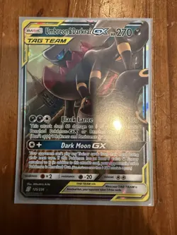 Pokemon TCG Umbreon & Darkrai GX Holo Card 125/236 Sm-Unified Minds Tag Team - Image 1