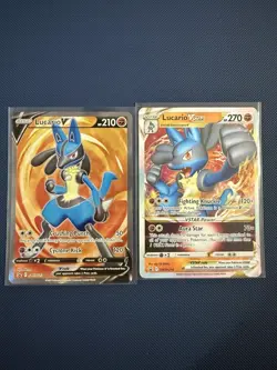 Pokemon TCG Lucario V SWSH213 & Lucario VSTAR SWSH214 Promo Cards (Lot Of 2) NM - Image 1