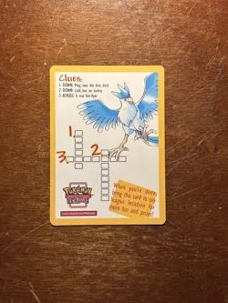 Legendary Birds Crossword - WOTC Black Star Promo Insert Card - Pokemon TCG - NM - Image 2