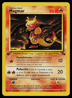 Pokemon Card - Magmar Fossil Spanish 39/62 1st Edition - Image 1