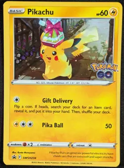 Pikachu 2022 Black Star Promo Cosmos Holo Pokemon Card SWSH234 (NM) - Image 1