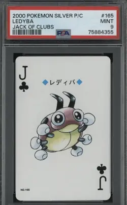 2000 Pokemon Silver Playing Card #165 Ledyba Jack Of Clubs PSA 9 MINT - Image 1