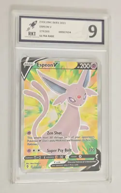 ESPEON V 179/203 Evolving Skies Pokemon card - Ultra Rare Full Art Graded 9 - Image 1