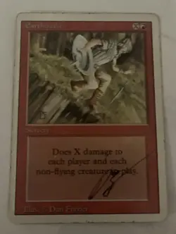 Mtg Revised Earthquake - Signed By Dan Frazier - Heavily Played - Image 1