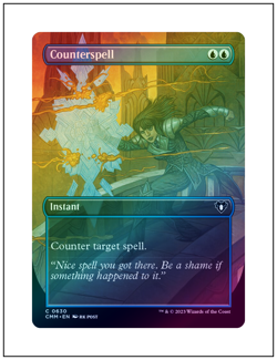 1x Counterspell, Foil Borderless Art, Commander Masters, Magic MTG NM - Image 1