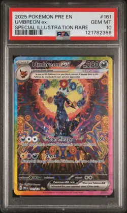 2025 POKEMON PRE EN-PRISMATIC EVOLUTIONS #161 UMBREON EX PSA 10 - Image 1