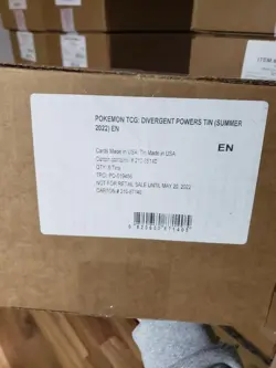 Pokemon TCG Divergent Powers Display CASE (6 Tins) FACTORY SEALED - Image 1