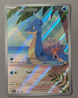 Pokemon TCG Destined Rivals Misty’s Lapras 194/182 Illustration Rare Mint/NM - Image 1