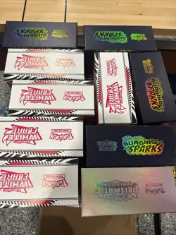 Lot Of 50 Empty ETB Elite Trainer Box POKEMON Prismatic Surging READ DESCRIPTION - Image 1