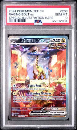 POKEMON PSA 10 2024 SV Temporal Forces Raging Bolt ex 208/162 SIR *2084 - Image 1