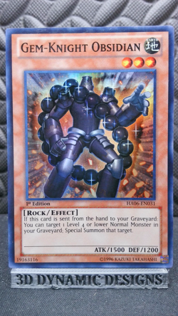 | Yugioh Gem-Knight Obsidian HA06-EN031 1st Edition Super Rare NM 🔥 | - Image 1