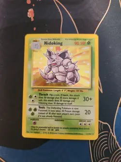Nidoking 11/102 Base Set Holo Rare Pokemon Trading Card Game - LP - Image 1