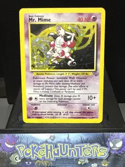 Pokemon Card Mr. Mime 6/64 Jungle Set WOTC Rare Holo Played 2 - Image 1