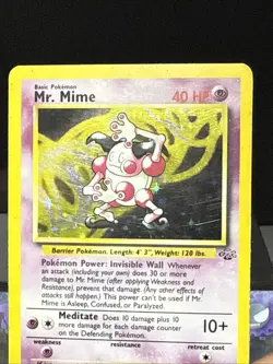 Pokemon Card Mr. Mime 6/64 Jungle Set WOTC Rare Holo Played 2 - Image 2