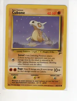 CUBONE BASE 2 SET POKEMON CARD 70/130 EX/NM - Image 1
